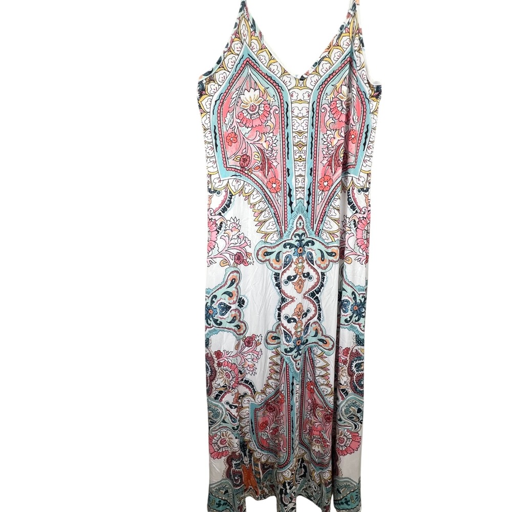 Boho Chic Womens Small Paisley Floral Hippie Maxi Dress Beach Coverup‎